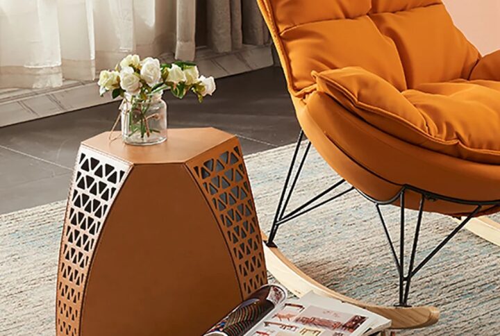 Table minipot en cuir